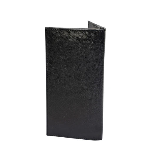 Matter Black Leather Long Size Wallet for Men by   BM7