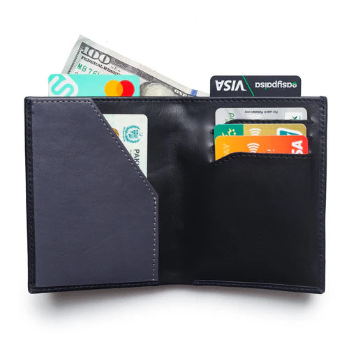 Multiple Card Slots & Cash Pocket Black Wallet by   BM7