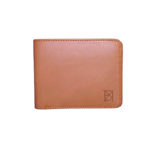 Minimalist Tan Bi-Fold Leather Brown Wallet by   BM7